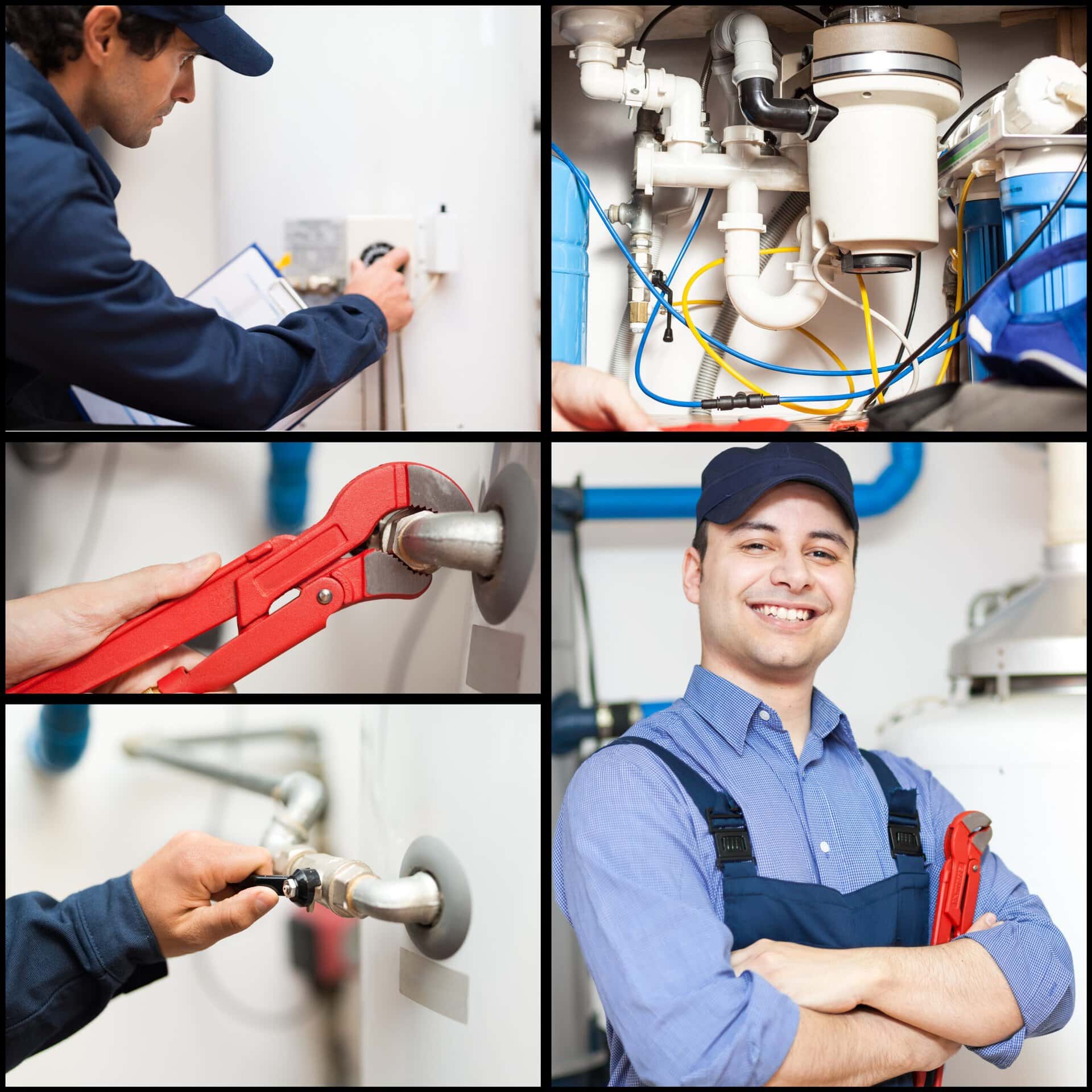 Details of plumbers at work